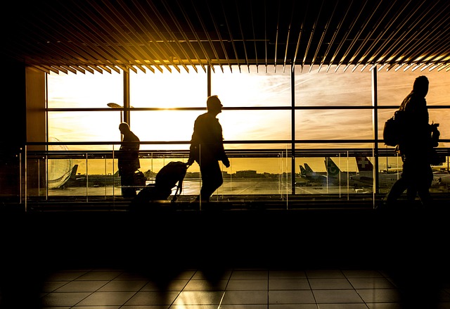 Travelers at an Airport Terminal